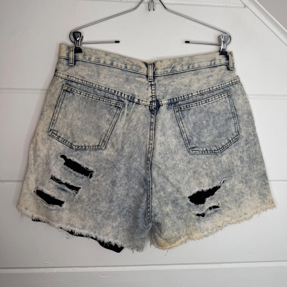 VTG Baccini Intl Sportswear 18/32 Lined Acid Wash Shorts Distressed 80s 90s 34